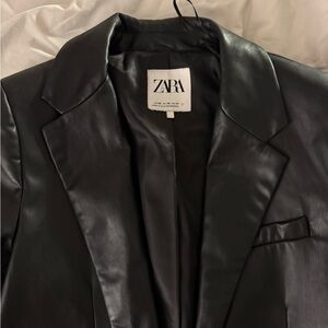 Zara Sleek Black Leather Jacket